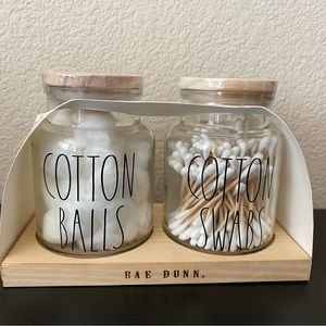 Rae Dunn Cotton Balls and Cotton Swab Set